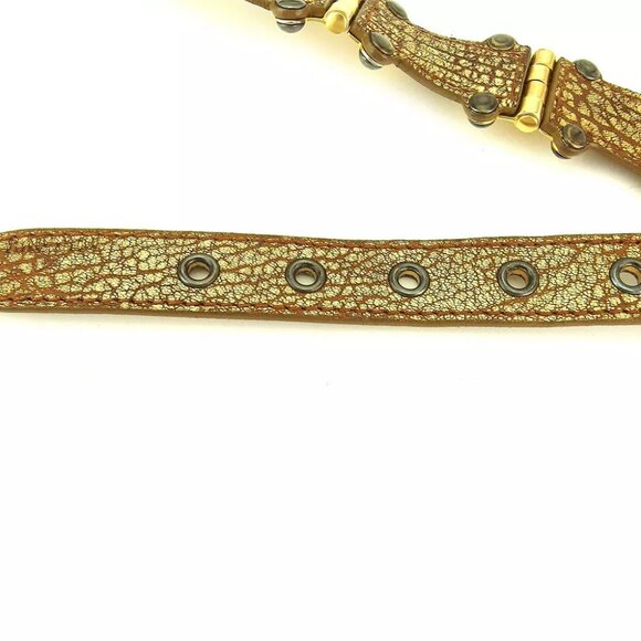 miu miu belt vintage leather ?~ Gold & Silver hardware Authentic USED - Picture 11 of 16